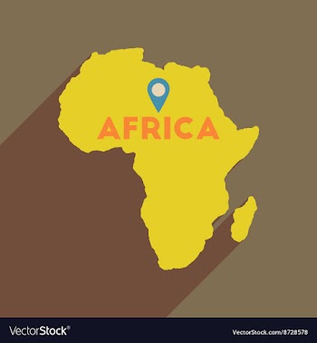 Flat web icon with long shadow Africa vector image