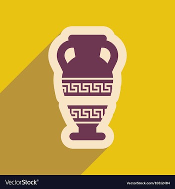 Flat web icon with long shadow amphora vector image