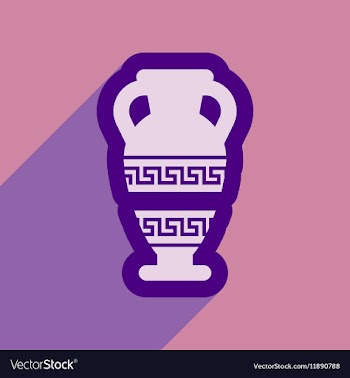 Flat web icon with long shadow amphora vector image