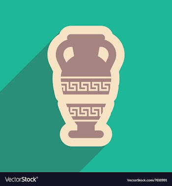 Flat web icon with long shadow amphora vector image