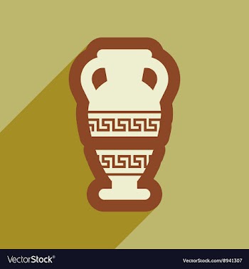 Flat web icon with long shadow amphora vector image