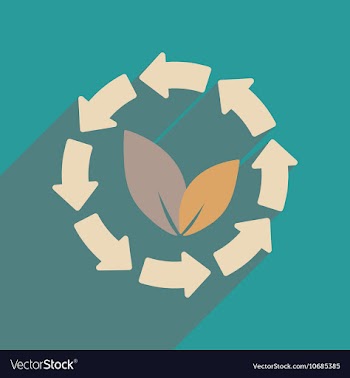Flat web icon with long shadow arrow leaves vector image