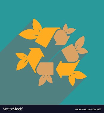 Flat web icon with long shadow arrow leaves vector image