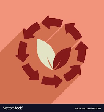 Flat web icon with long shadow arrow leaves vector image