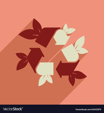 Flat web icon with long shadow arrow leaves vector image