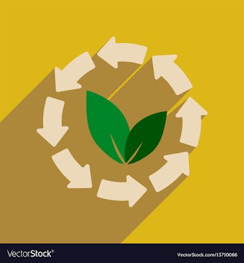 Flat web icon with long shadow arrow leaves vector image