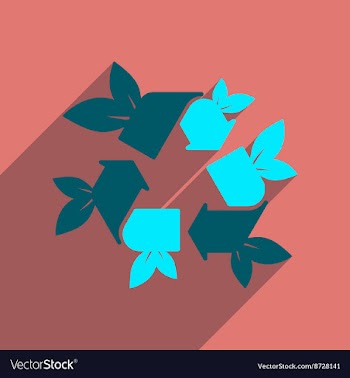 Flat web icon with long shadow arrow leaves vector image