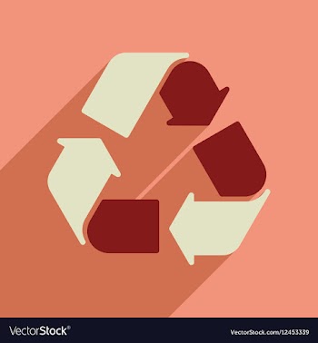 Flat web icon with long shadow arrows recycling vector image