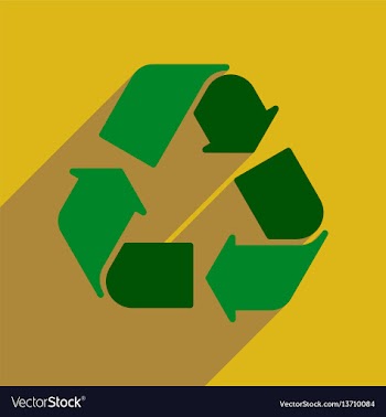 Flat web icon with long shadow arrows recycling vector image