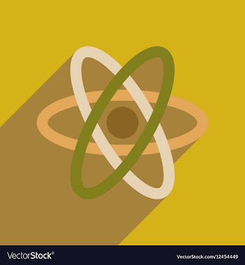 Flat web icon with long shadow atom vector image
