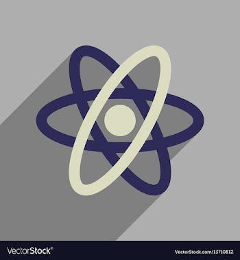 Flat web icon with long shadow atom vector image