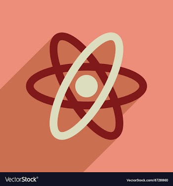 Flat web icon with long shadow atom vector image