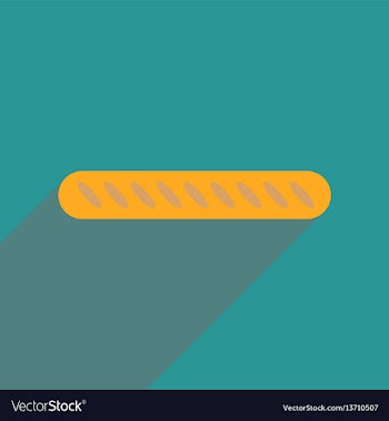 Flat web icon with long shadow baguette vector image
