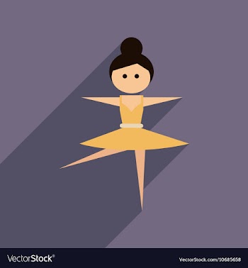 Flat web icon with long shadow ballet dancer vector image