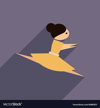 Flat web icon with long shadow ballet dancer vector image