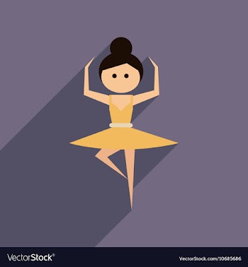 Flat web icon with long shadow ballet dancer vector image