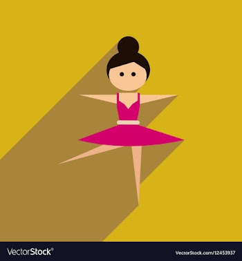 Flat web icon with long shadow ballet dancer vector image
