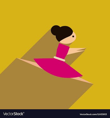 Flat web icon with long shadow ballet dancer vector image