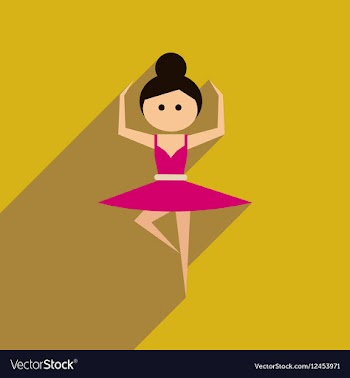 Flat web icon with long shadow ballet dancer vector image