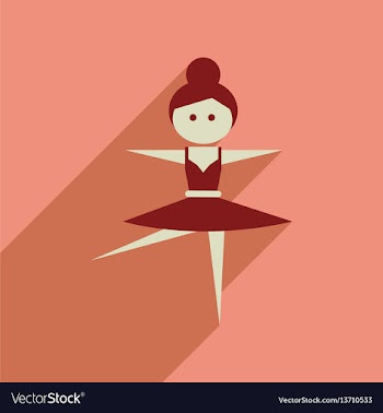 Flat web icon with long shadow ballet dancer vector image