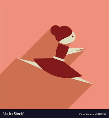 Flat web icon with long shadow ballet dancer vector image
