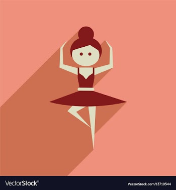 Flat web icon with long shadow ballet dancer vector image