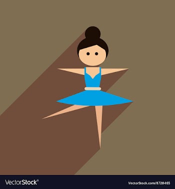 Flat web icon with long shadow ballet dancer vector image