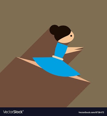 Flat web icon with long shadow ballet dancer vector image