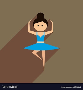 Flat web icon with long shadow ballet dancer vector image