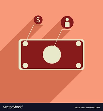 Flat web icon with long shadow banknote vector image