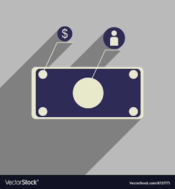 Flat web icon with long shadow banknote vector image