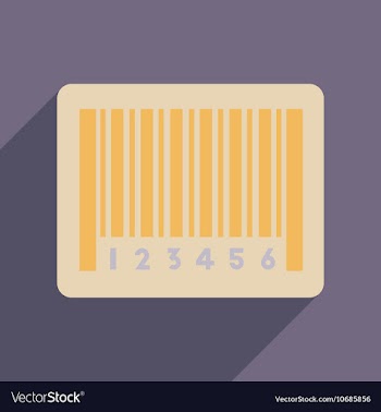 Flat web icon with long shadow bar code vector image