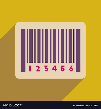 Flat web icon with long shadow bar code vector image
