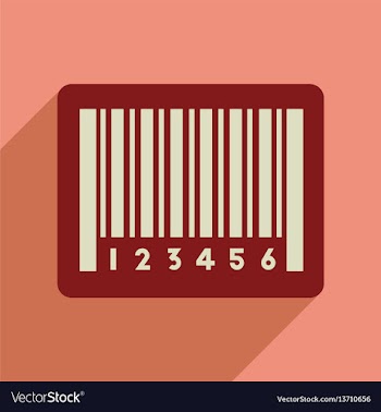 Flat web icon with long shadow bar code vector image