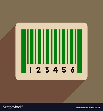 Flat web icon with long shadow bar code vector image