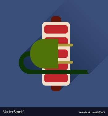 Flat web icon with long shadow battery charge vector image