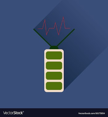 Flat web icon with long shadow battery charge vector image