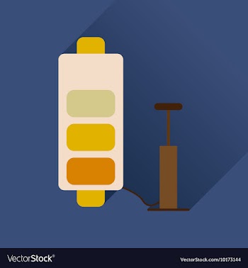 Flat web icon with long shadow battery charge vector image