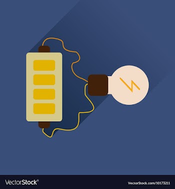 Flat web icon with long shadow battery charge vector image