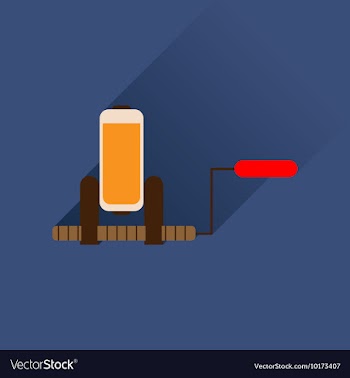 Flat web icon with long shadow battery charge vector image