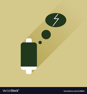 Flat web icon with long shadow battery charge vector image