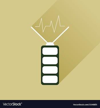 Flat web icon with long shadow battery charge vector image