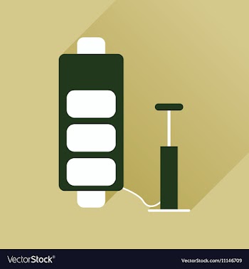 Flat web icon with long shadow battery charge vector image