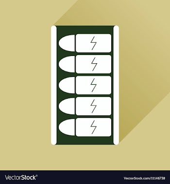 Flat web icon with long shadow battery charge vector image