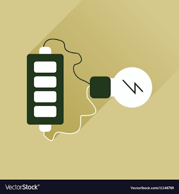Flat web icon with long shadow battery charge vector image