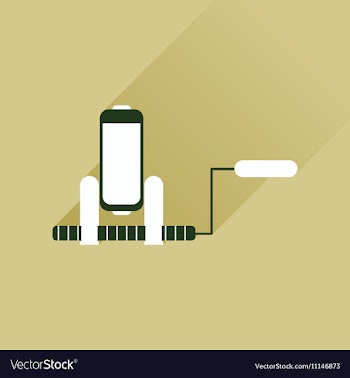 Flat web icon with long shadow battery charge vector image