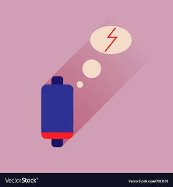 Flat web icon with long shadow battery charge vector image