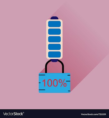 Flat web icon with long shadow battery charge vector image