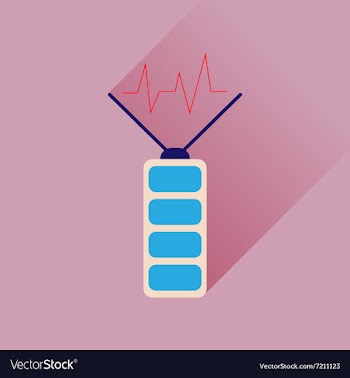 Flat web icon with long shadow battery charge vector image