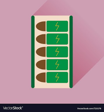 Flat web icon with long shadow battery charge vector image